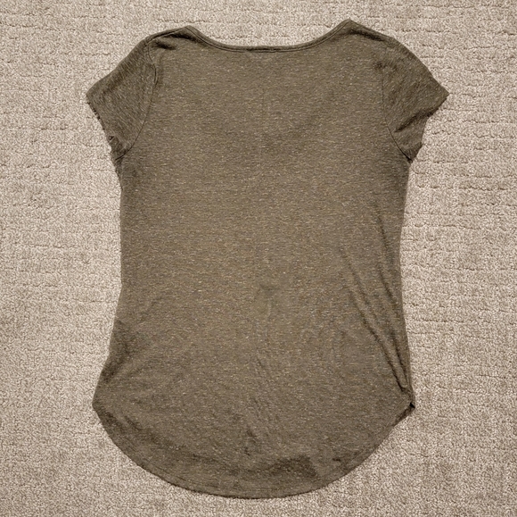 Semi-sheer olive henley - Picture 2 of 3